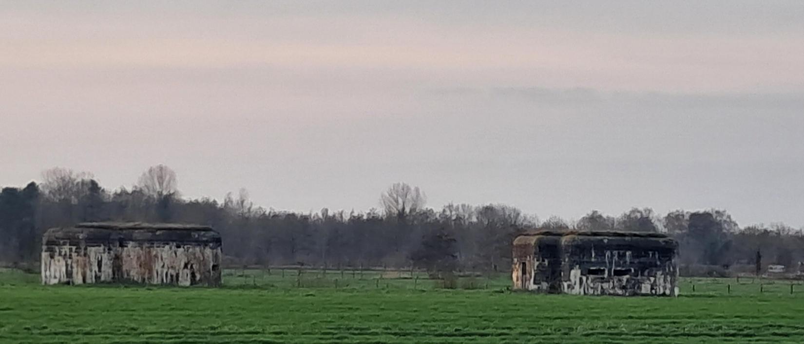 Zicht op de bunkerlinie uit WO I - tussen Ertvelde en Oosteeklo