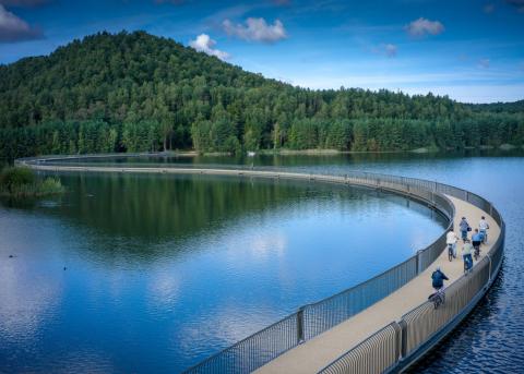 fietsen op het water